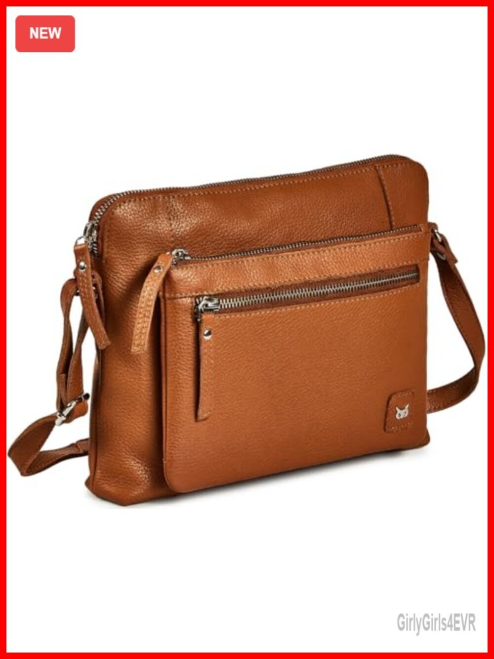 Small Genuine Leather Crossbody Bag with Adjustable Strap